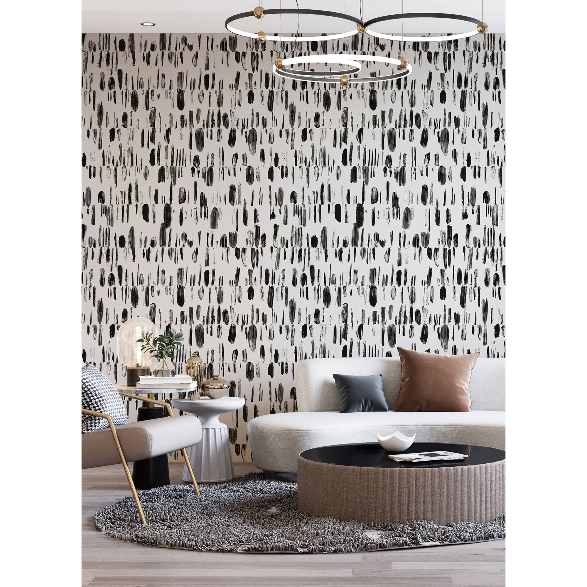 Katie Hunt Black Bold Brush Strokes Wall Mural